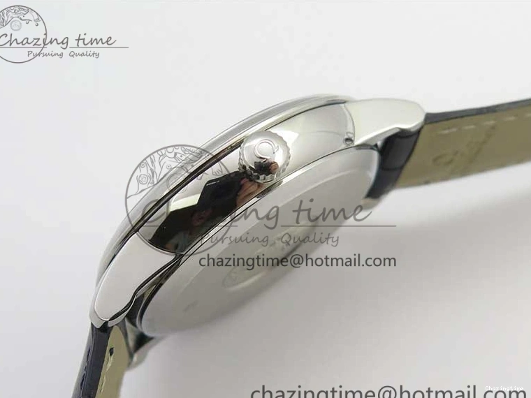 0215 Timeless De Ville Prestige Real PR SS ZF 1:1 Best Edition Gray Dial Blue Markers on Blue Leather Strap MIYOTA 7936